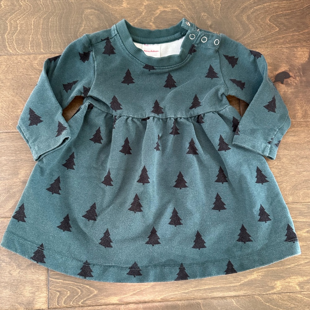 Hanna Anderson Baby Girl Winter Tree Dress 12-18 months
